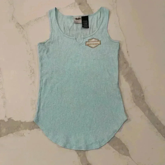 Harley-Davidson Tops - Vintage Harley Davidson y2k Graphic Butterfly Sequins 2000s TankTop Women Medium